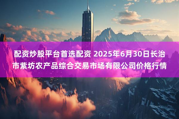 配资炒股平台首选配资 2025年6月30日长治市紫坊农产品综合交易市场有限公司价格行情